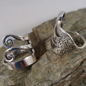 Cutlery fork ring 800/- silver