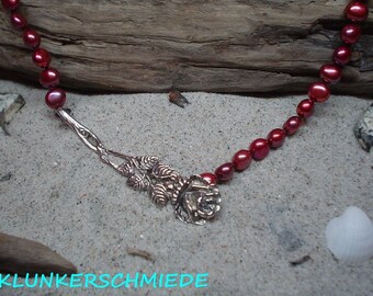 Besteckschmuck Collier, 835/, Hildesheimer Rose