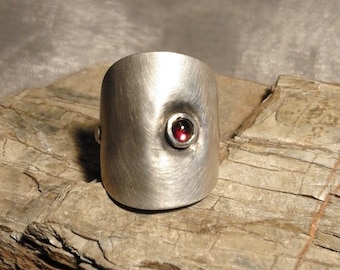 Ring Besteckschmuck  in 800/- Silber mit Granat, Rhodolith