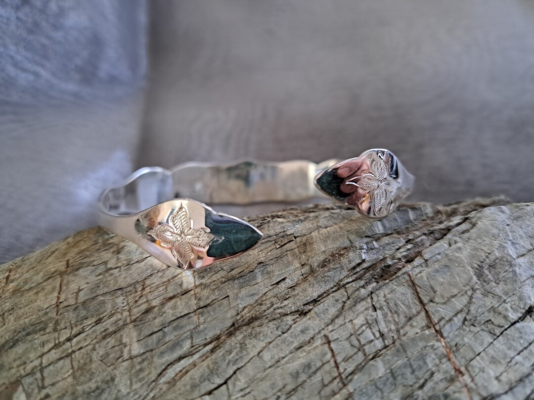 Bracciale rigido per posate, edizione 90/, placcato in argento, motivo