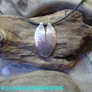 Cutlery jewelry spoon pendant forged, silver plated