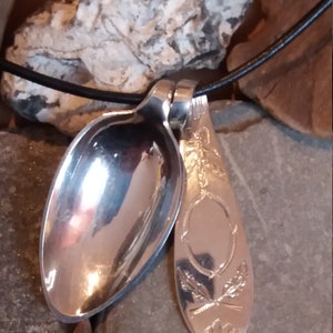 Cutlery jewelry pendant 800/- made from a teaspoon of old Eastern giant pattern