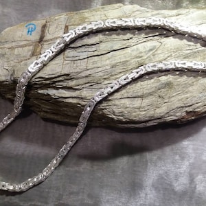 Byzantine chain, solid, 925/- sterling silver, 6 mm, 60 cm