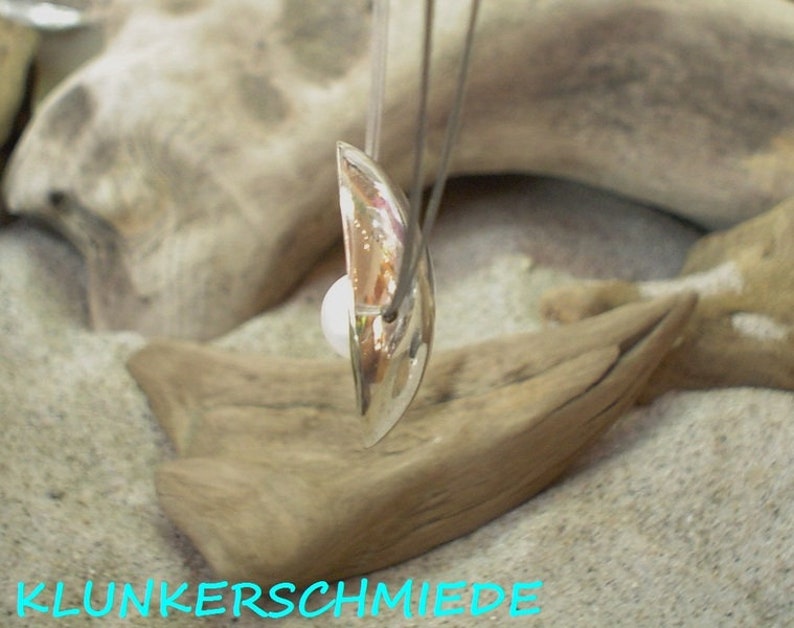 Besteckschmuck Löffel Collier mit Süßwasser-Perle Bild 2