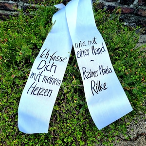 Handgeschriebene Schleifen Schärpe Zitate