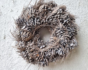 Natural wreath cone wreath with pine needles Winter wreath