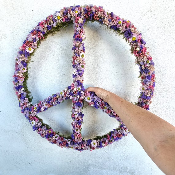 XXL Friedenszeichen Peace Zeichen Trockenblumen 65 Cm - Etsy