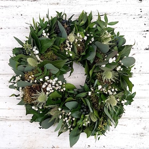 Thistle wreath natural door wreath or table wreath