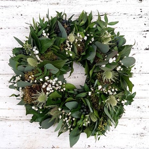 Thistle wreath natural door wreath or table wreath