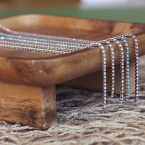 PVD Stainless Steel Tennis Chain by the Foot, Waterproof Tarnish Free Permanent Jewelry Supply, Rhinestone Tennis Links