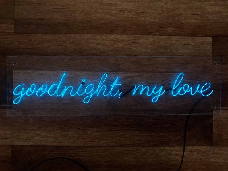 goodnight, my love | 6 IN x 22 IN  | El Neon Sign  | Livingroom Sign | Bedroom Sign | Dorm Room Sign | Wedding Sign | Party Sign 