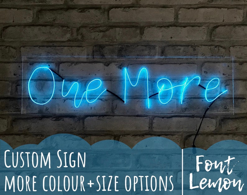 LEMON FONT | Custom EL Neon Sign, Light up letter sign, Wall Décor for Nursery Room , Bedroom, Lounge Room, Dorm Room, Man cave, Bedroom 