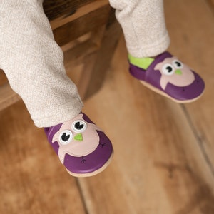 Krabbelschuhe Baby Hausschuhe Kinder Leder Krabbelpuschen Lederpuschen Krabbelschuhe Bild 5