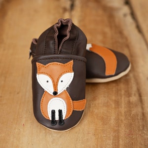 Krabbelschuhe Baby Krabbelschuhe Baby Lederpuschen Fuchs Bild 3