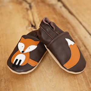 Krabbelschuhe Baby Hausschuhe Kinder Leder Lederpuschen Krabbelschuhe Krabbelpuschen Bild 3