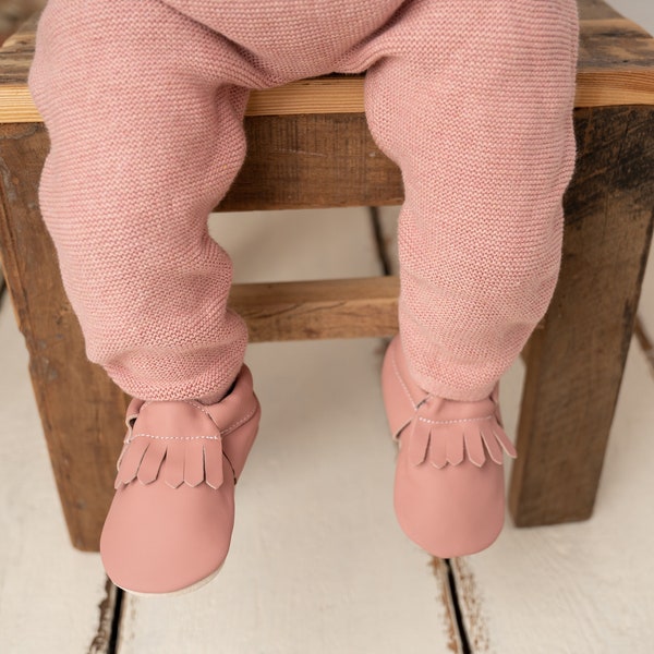 Krabbelschuhe Baby Krabbelschuhe Baby Mokassins aus Leder Hausschuhe