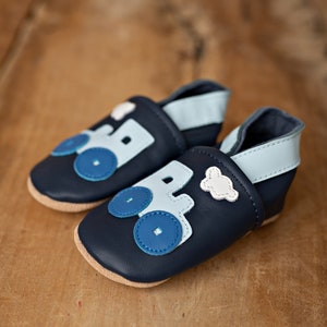 Krabbelschuhe Baby Hausschuhe Kinder Leder Lederpuschen Krabbelschuhe Krabbelpuschen Bild 3