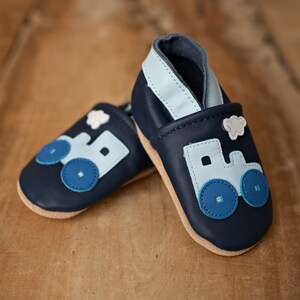 Krabbelschuhe Baby Hausschuhe Kinder Leder Lederpuschen Krabbelschuhe Krabbelpuschen Bild 2