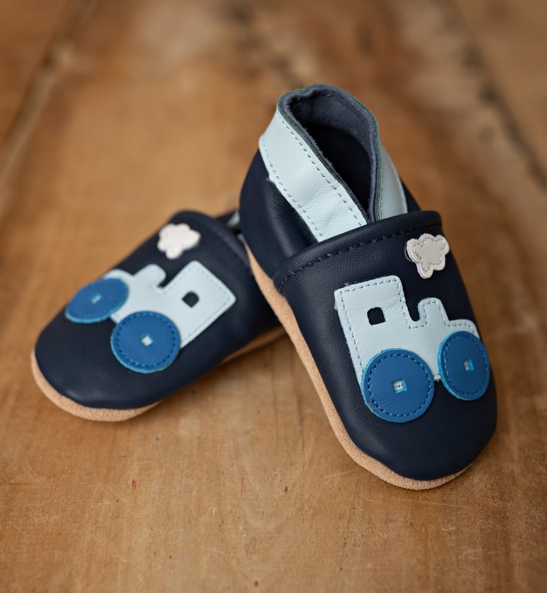 Krabbelschuhe Baby Hausschuhe Kinder Leder Lederpuschen Krabbelschuhe Krabbelpuschen Bild 2