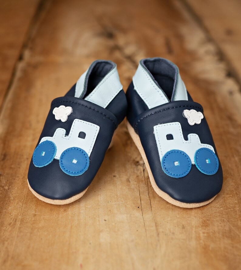 Krabbelschuhe Baby Hausschuhe Kinder Leder Lederpuschen Krabbelschuhe Krabbelpuschen Bild 4