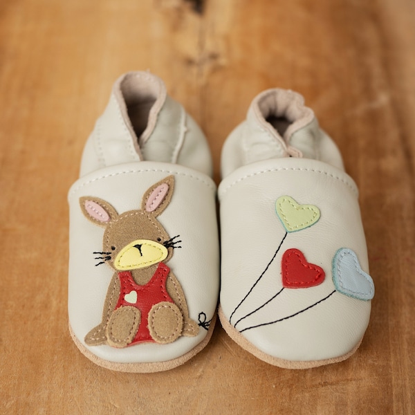 Crawling shoes BabyCrawling shoes Baby Leather slippers Crawling slippers made of leather Baby shoes rabbit
