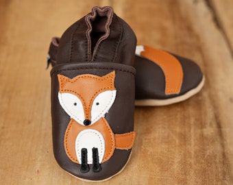 Krabbelschuhe BabyKrabbelschuhe Lederpuschen Babyschuhe Leder Fuchs