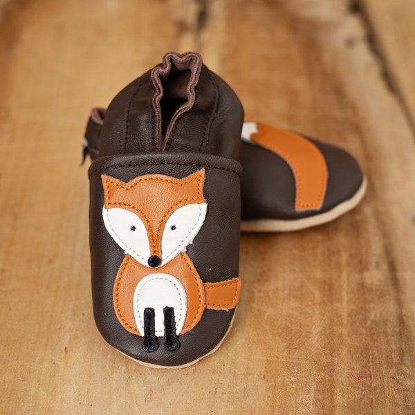 Krabbelschuhe BabyKrabbelschuhe Lederpuschen Babyschuhe Leder Fuchs