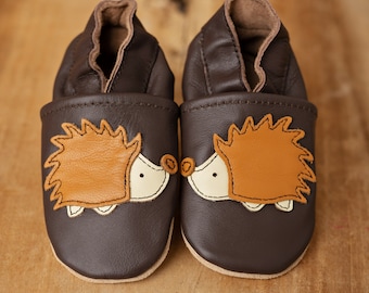 Krabbelschuhe Baby Lederpuschen Krabbelschuhe Krabbelpuschen Igel