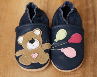 Hausschuhe Kinder Krabbelschuhe Jungen Mädchen Krabbelschuhe Lederpuschen Babyschuhe Leder Teddy