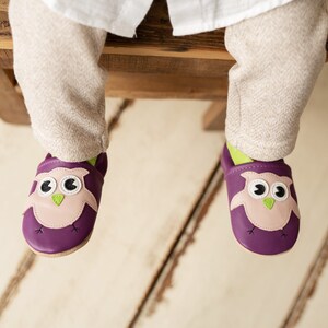 Krabbelschuhe Baby Hausschuhe Kinder Leder Krabbelpuschen Lederpuschen Krabbelschuhe Bild 4