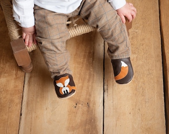 Krabbelschuhe Baby Krabbelschuhe Baby Lederpuschen Fuchs