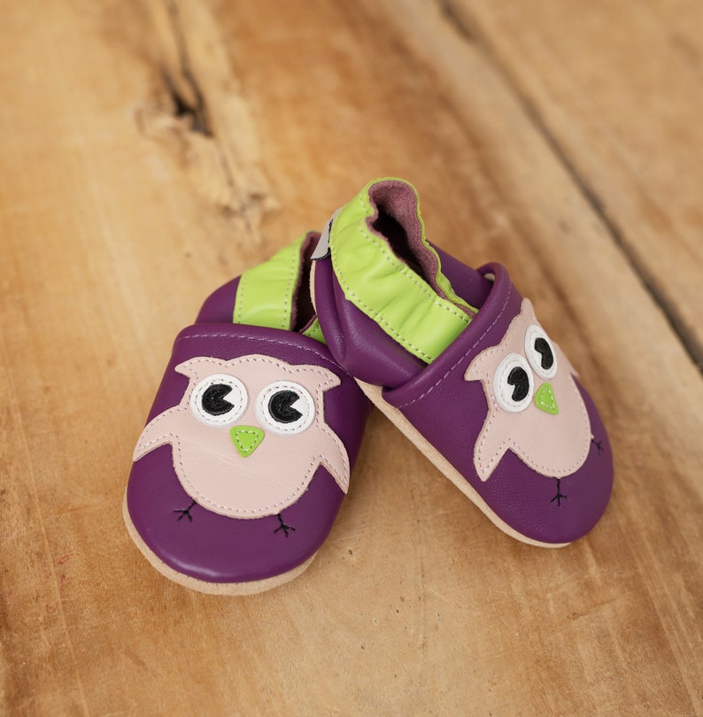 Krabbelschuhe Baby Hausschuhe Kinder Leder Krabbelpuschen Lederpuschen Krabbelschuhe Bild 2