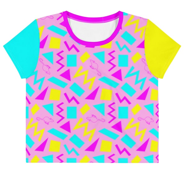 Rat Color Block 90s Inspired Crop Top