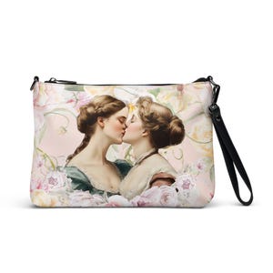 Victorian Lesbian Floral Purse | Pastel Sapphic Sorbet Color Femme Crossbody Bag, Romantic Cottagecore LGBT Gift for Her