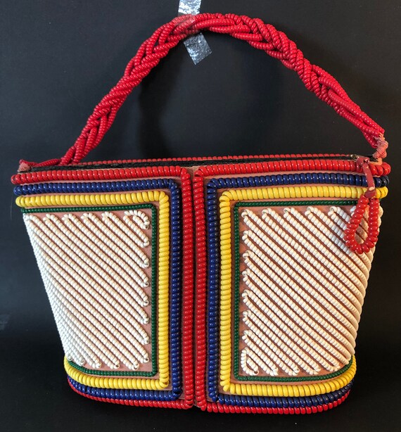 Vintage 1940s Telephone Cord Handbag Primary Color