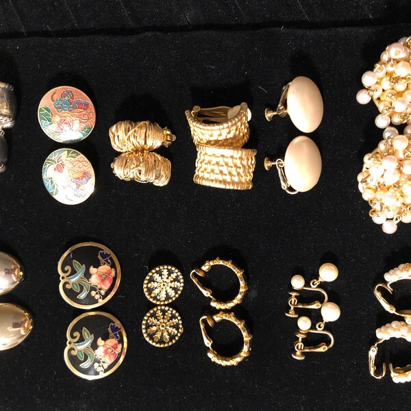 Lot 12 Paare Ohrringe Clip auf Vintage