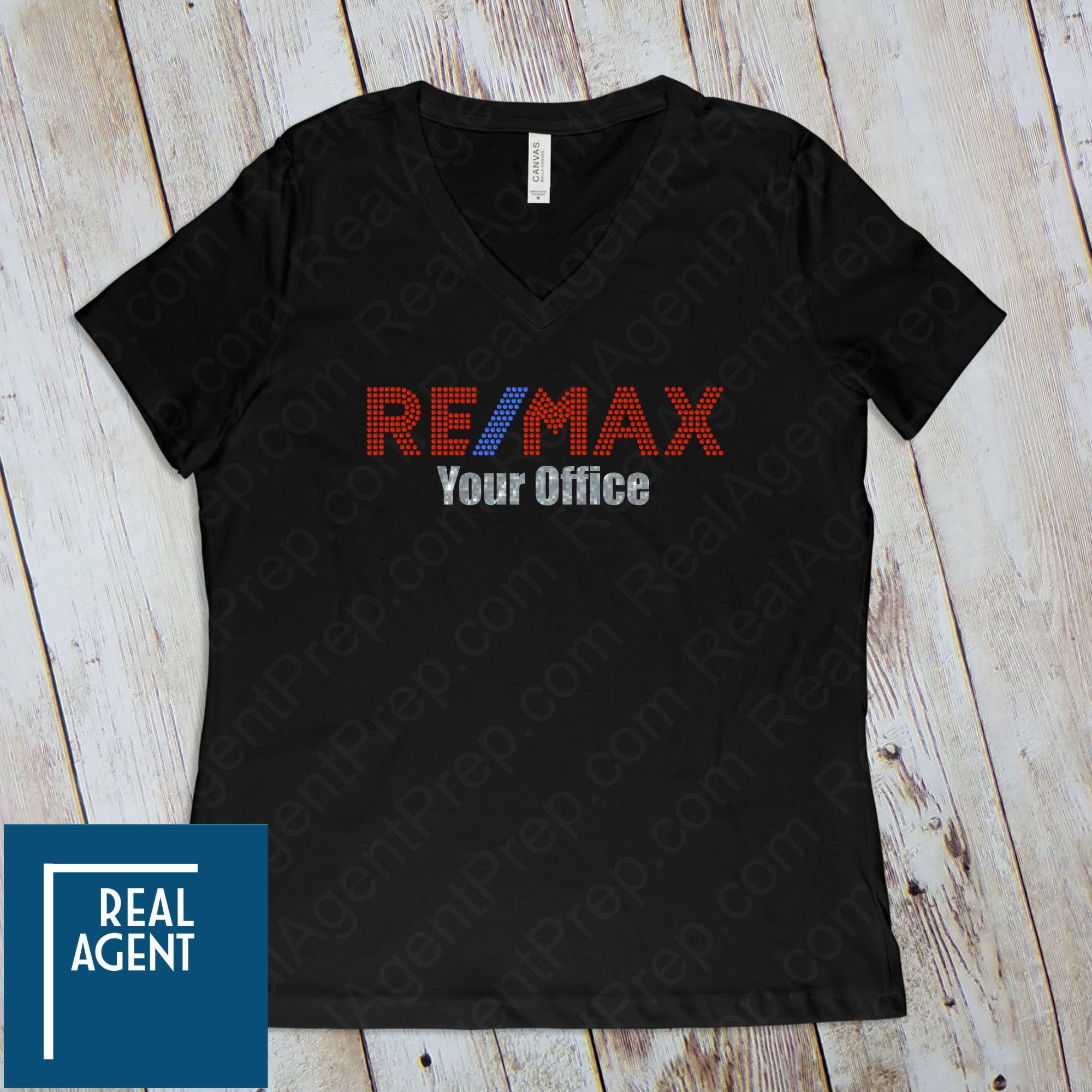 ReMax Realty CUSTOM OFFICE Rhinestone Bling Ladies Tshirt for Etsy