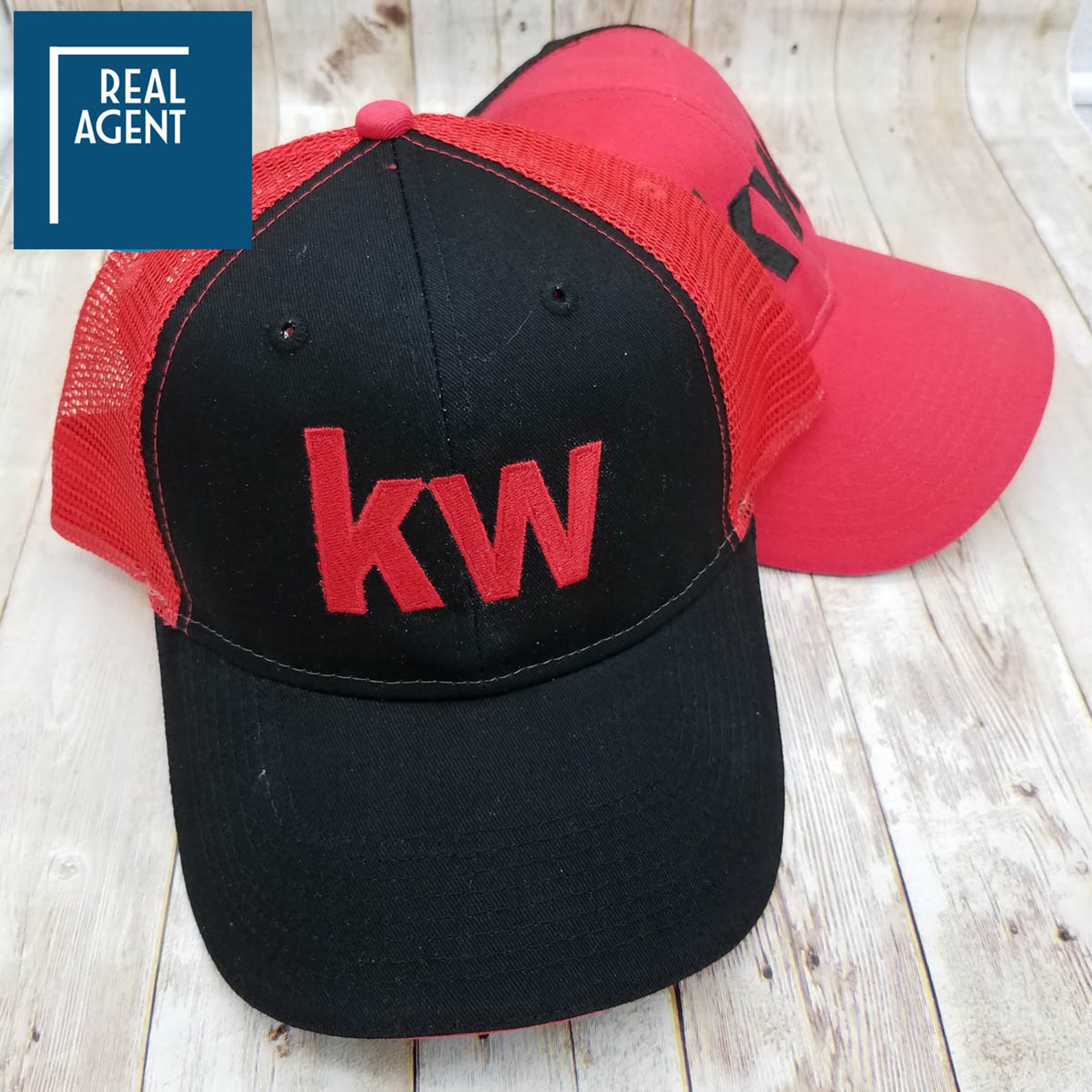 Keller Williams Real Estate Black Trucker Cap Embroidered Logo Etsy