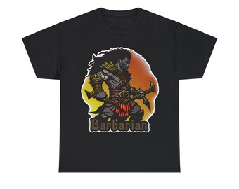 Male Human Barbarian RPG Fantasy DnD Character Cotton T-Shirt