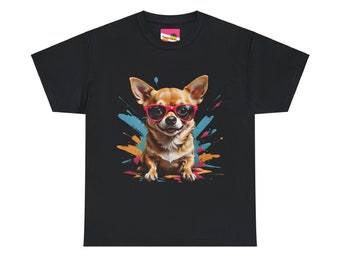 Chihuahua Fawn Cool Dog in Sunglasses T-Shirt