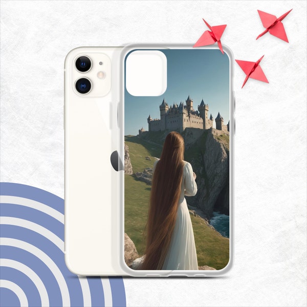 Langhaar Prinzessin in Weiß Blick auf ein Schloss Clear Case für iPhone®