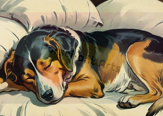 Puppy napping syntetic before bedtime
