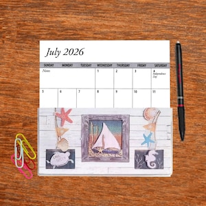2 Year 2027 2028 Pocket Calendar Ocean Beach Choice Planner with Notepad