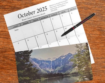 2 Year 2024 2025 Pocket Calendar Planner | Mountains | Notepad