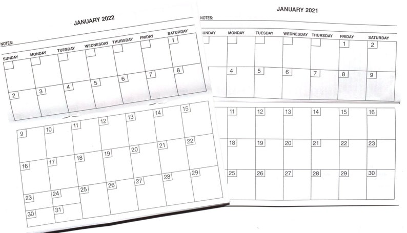 2 Year 2023 2024 Checkbook Size 3x 6 Calendar Etsy