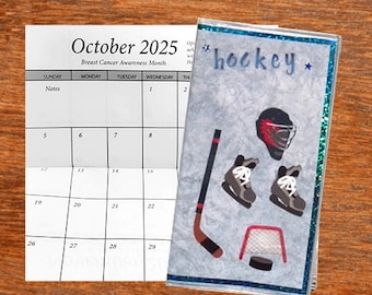 2 Year 2024 2025 Pocket Calendar Planner | Hockey Mom | Notepad | Z44