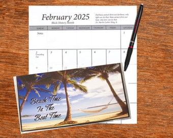Style Choice * Ocean * Beach  | 2 Year 2024 2025 Pocket Calendar Planner  | Notepad