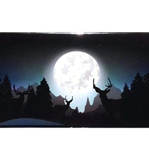 Oversized Checkbook Cover Deer Moon with Free Jumbo Big Low Vision Aid Check Register