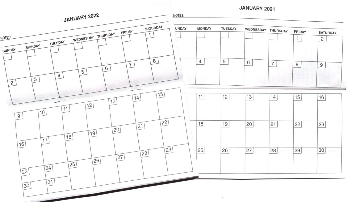 2 Year 2023 2024 Checkbook Size 3x 6 Calendar Etsy