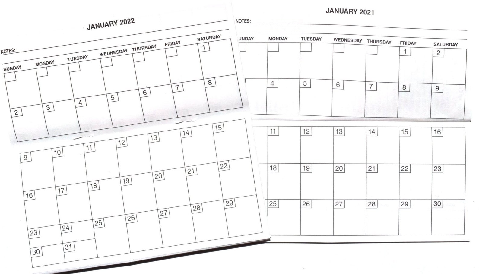 2 Year 2023 2024 Checkbook Size 3x 6 Calendar Etsy